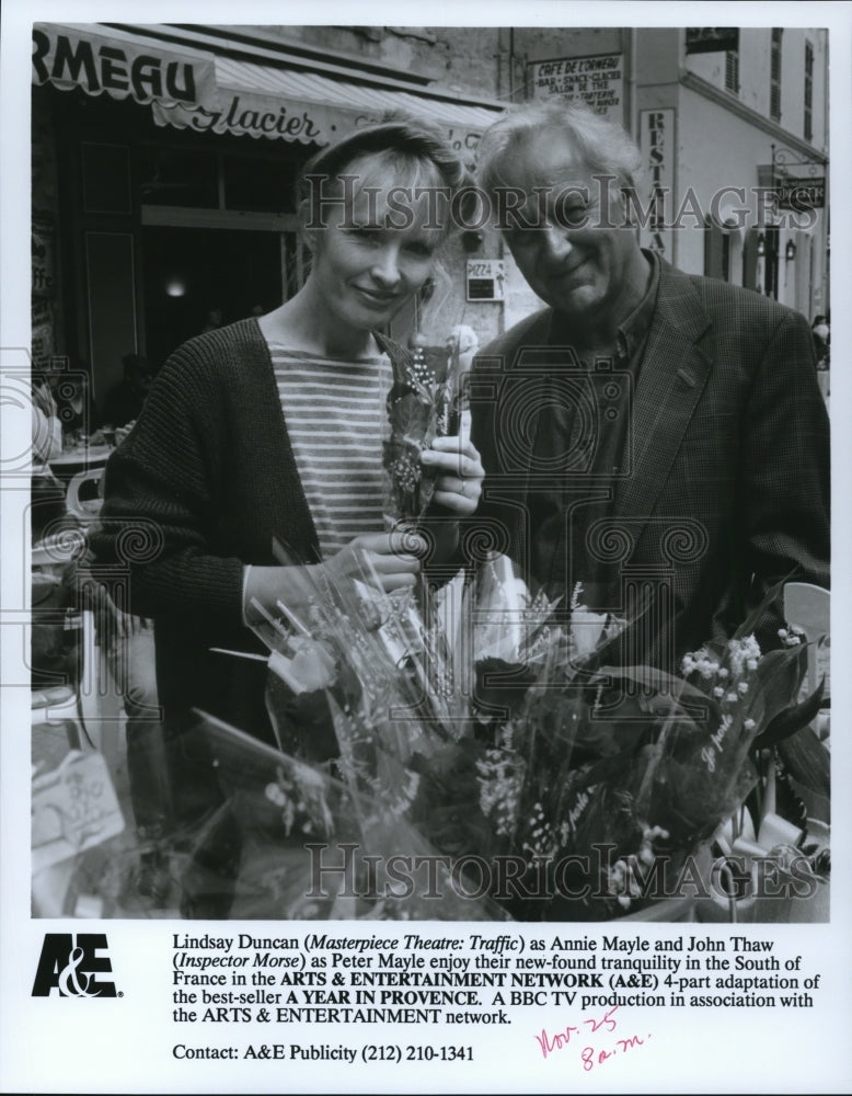 Undated Press Photo Lindsay Duncan and John Thaw star in A Year in Provence - Historic Images