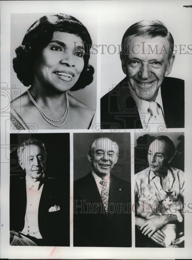 1978 Press Photo Marian Anderson Fred Astaire Artur Rubinstein Richard Rodgers - Historic Images