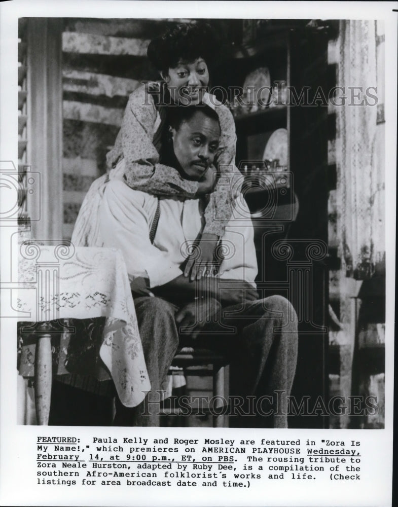 Undated Paula Kelly and Roger Mosley star in Zora is My Name - Historic Images
