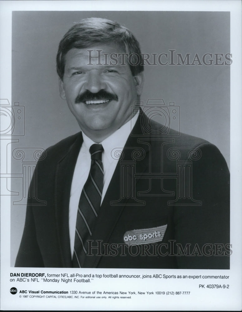 1987 Press Photo Dan Dierdorf sportscaster on Monday Night Football ABC-Historic Images