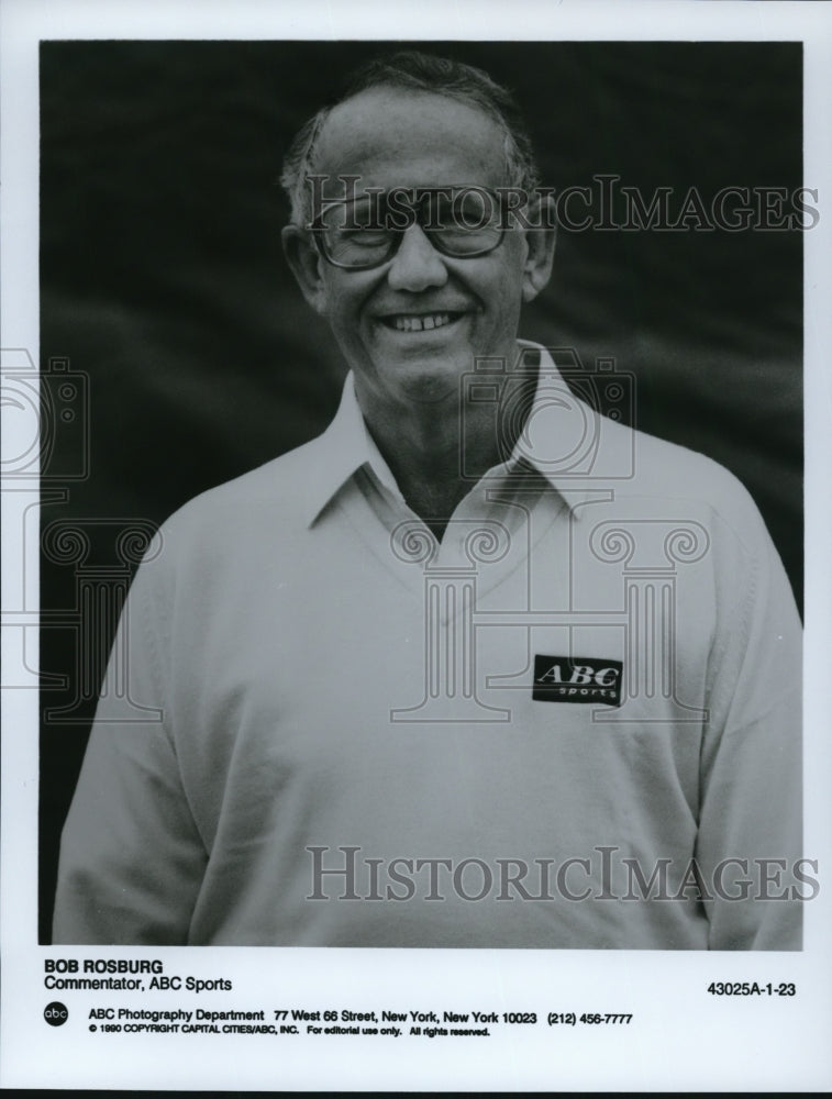 1990 Bob Rosburg sportscaster commentator on ABC Sports - Historic Images