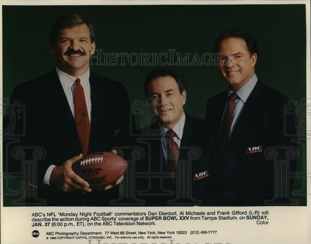 1990 Dan Dierdorf Al Michaels Frank Gifford Monday Night Football - Historic Images