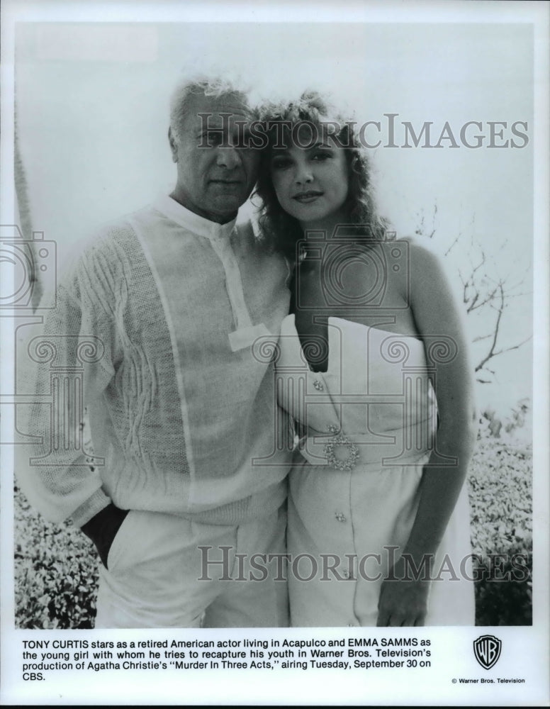 1986 Tony Curtis and Emma Samms in Murder in Three Acts  - Historic Images