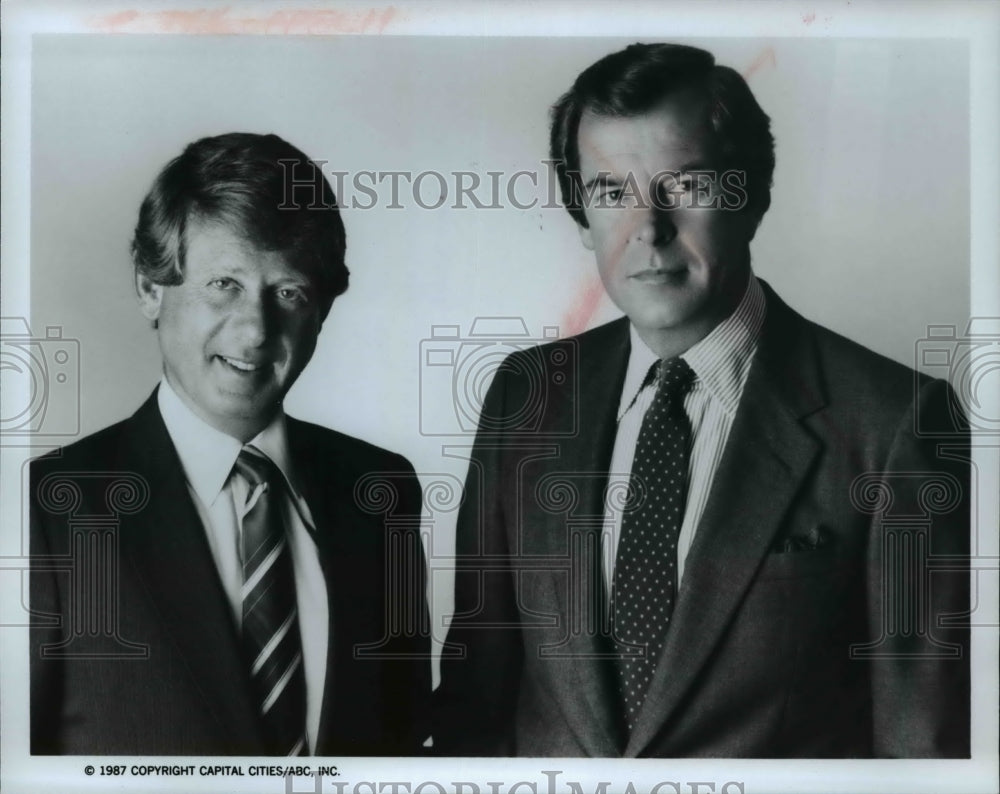 1987 Press Photo Tedd Koppel Peter Jennings Memo To The Future - cvp55515 - Historic Images