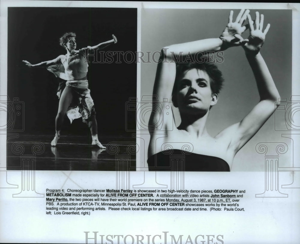 1987 Press Photo Alive from Off Center Molissa Fenley Mary Perillo - cvp55728 - Historic Images