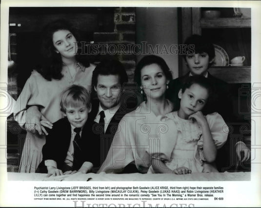 1989 Press Photo Jeff Bridges A. Krige Drew Barrymore in See You in the Morning- Historic Images