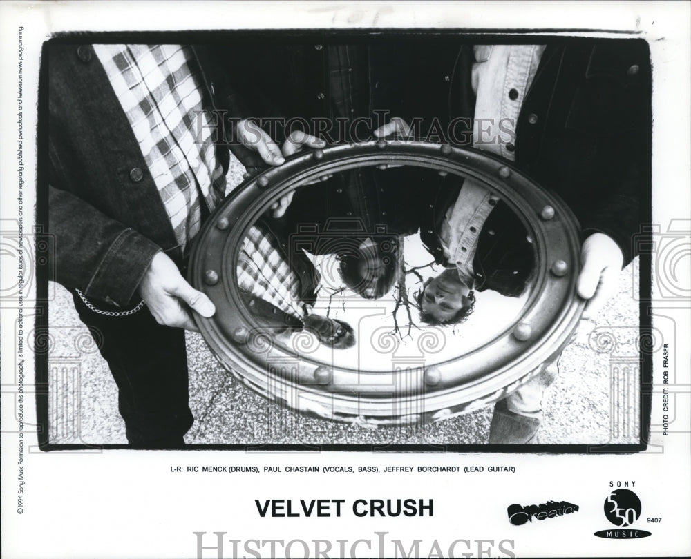 1995 Press Photo Ric Menck, Paul Chastain, Jeffrey Borchardt of Velvet Crush-Historic Images