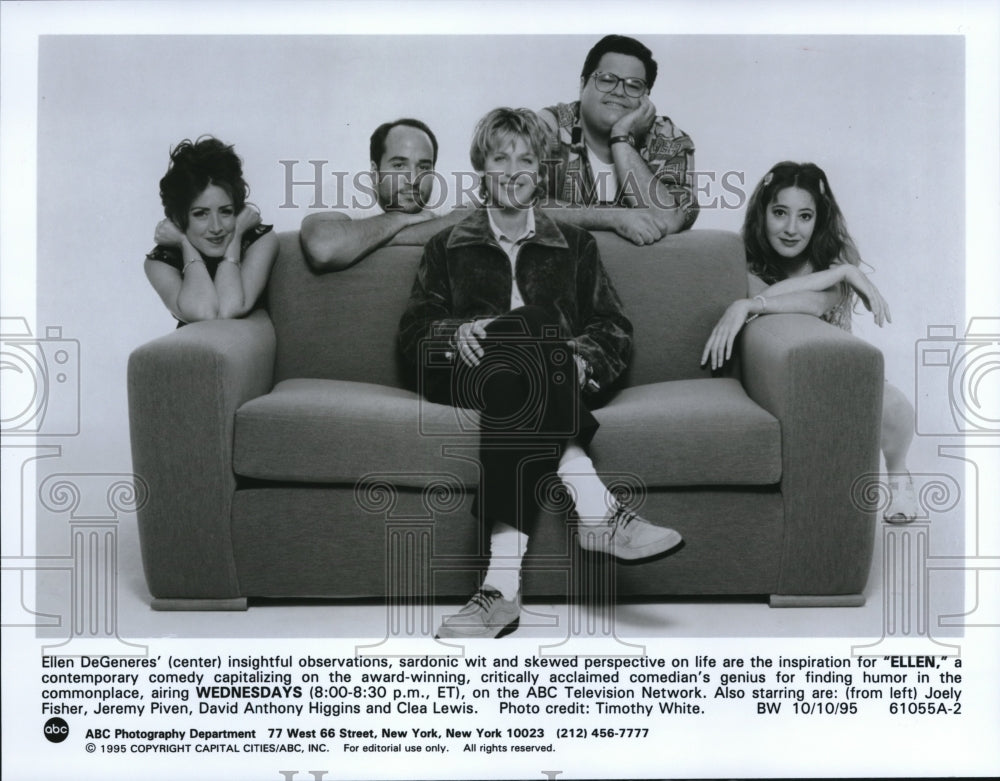 1995  TV show Ellen Elen  Ellen Degeneres Joely Fisher Sryle Gross - Historic Images