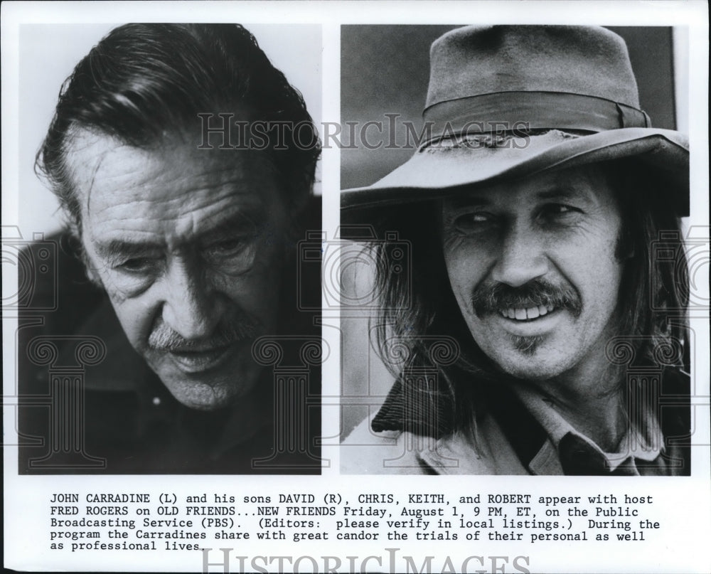 Press Photo John and David Carradine on Old Friends New Friends TV show- Historic Images