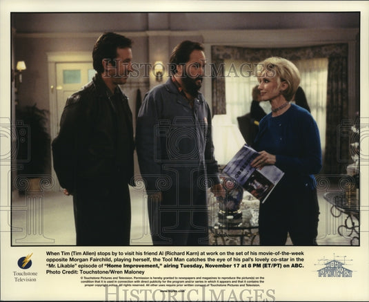Press Photo Tim Allen Richard Karn and Morgain Fairchild in Home Improvement- Historic Images