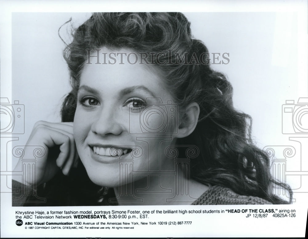 1987 Press Photo Khrystine Haje Head Of The Class - Historic Images