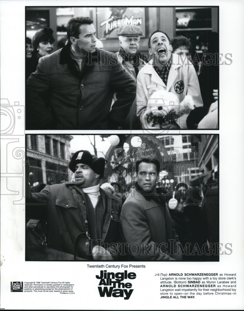 1996, Arnold Schwarenegger &amp; Sinbad in Jingle All the Way - cvp57874 - Historic Images