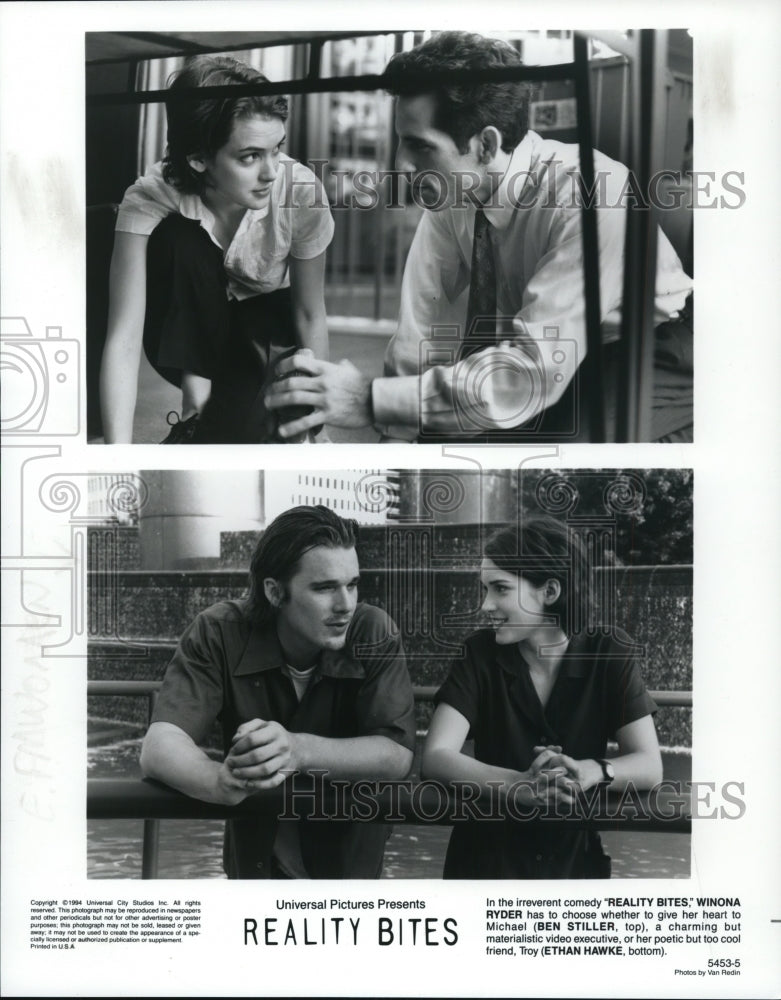 1994 Winona Ryder, Ben Stiller & Ethan Hawke in Reality Bites - Historic Images