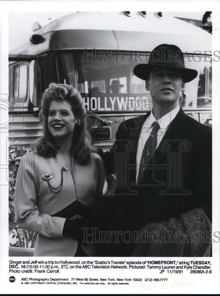 1991 Press Photo Tammy Lauren &amp; Kyle Chandler in Homefront - Historic Images