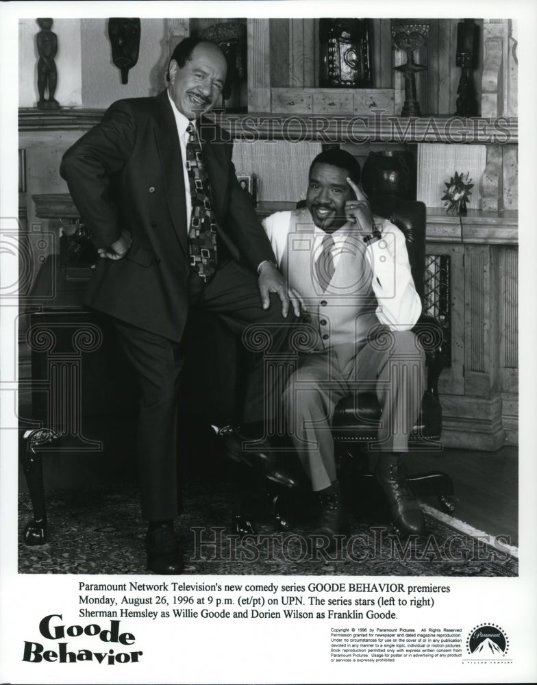 1996 Press Photo Sherman Hemsley and Dorien Wilson star in Goode Behavior-Historic Images