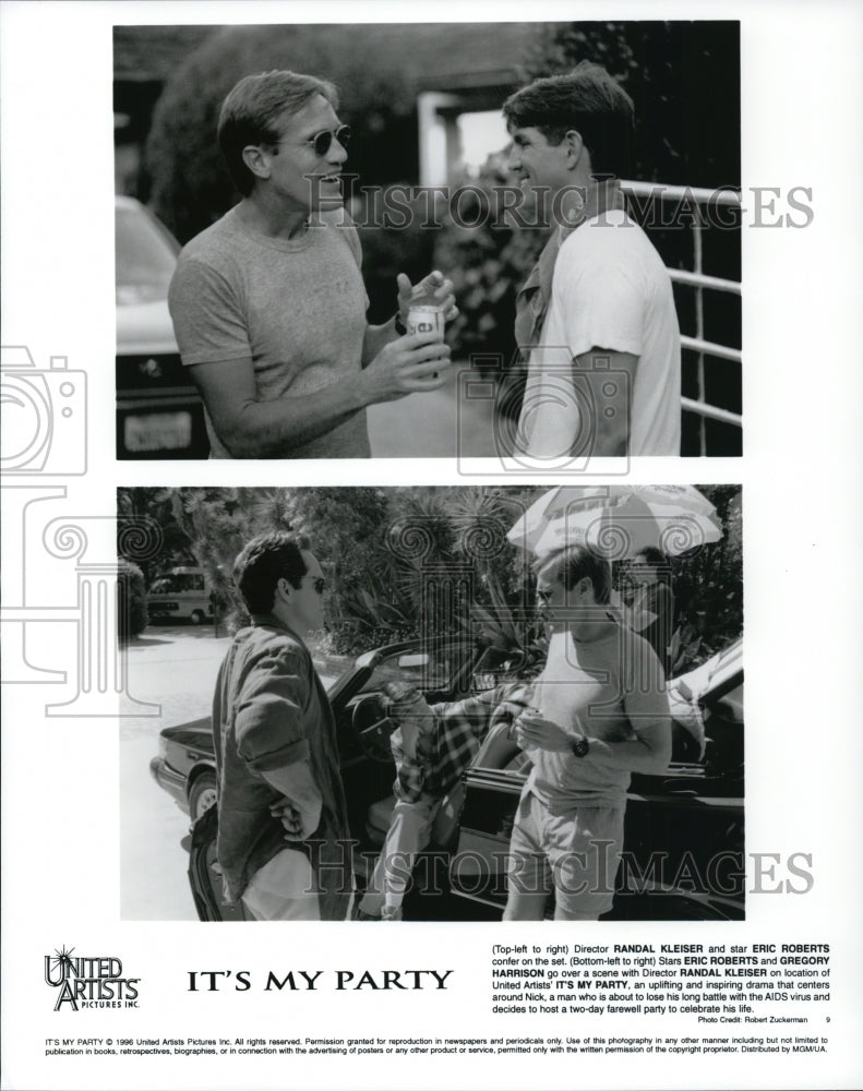 1996, Randal Kleiser, Eric Roberts, Gregory Harrison in It's My Party - Historic Images