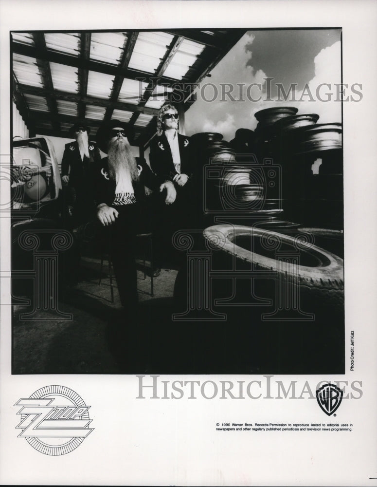 1991 Press Photo Dusty Hill Frank Beard and Billy Gibbons of ZZ Top - Historic Images