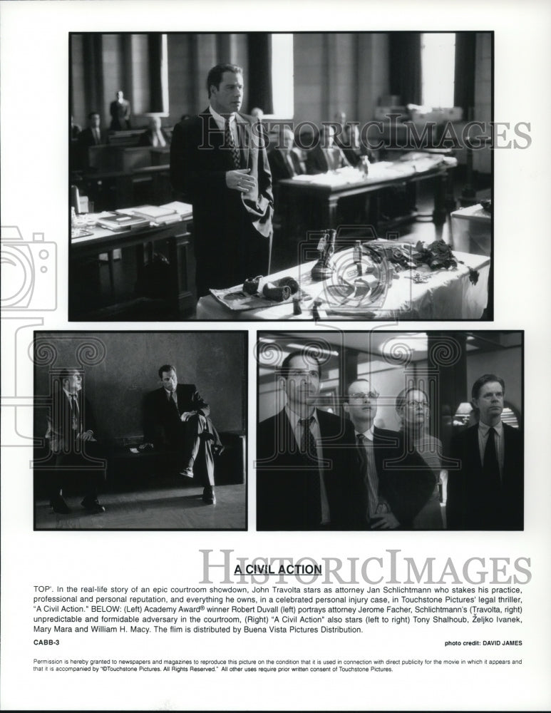 1998, John Travolta, Robert Duvall, Tony Shaloub in A Civil Action - Historic Images