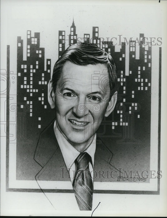 1981 Press Photo Sketch of Tony Randall star of Love Sidney TV show - cvp58748- Historic Images