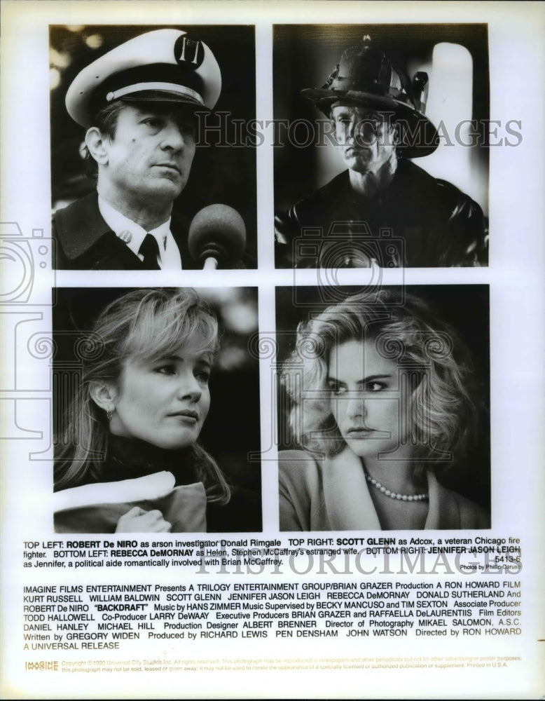 1992 Press Photo Robert De Niro, Scott Glenn &amp; others star in &quot;Backdraft&quot; - Historic Images