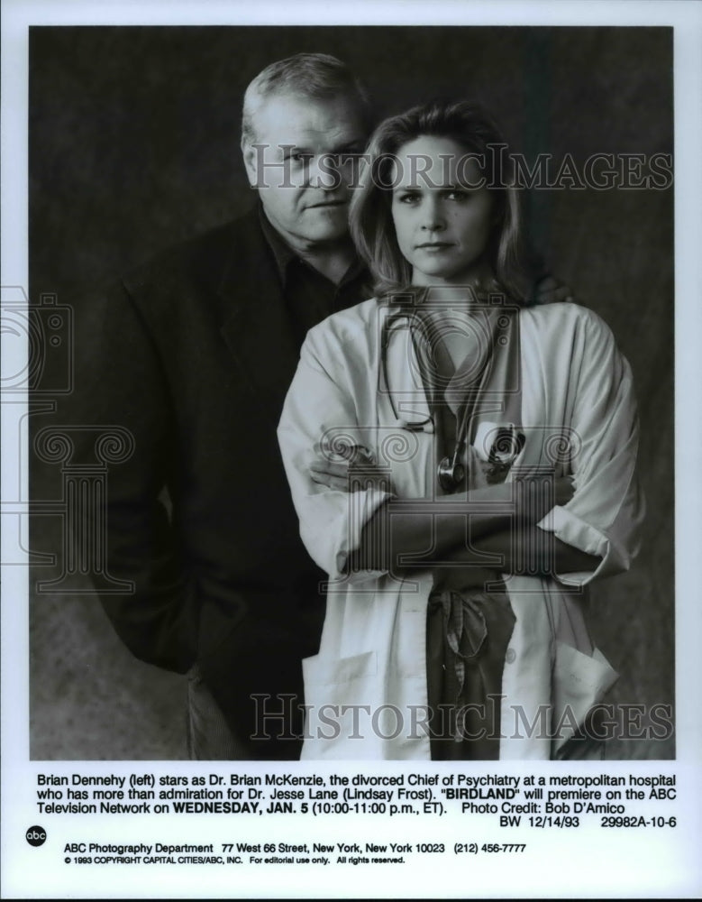 1973 Brian Dennehy and Lindsay Frost of drama series Birdland - Historic Images