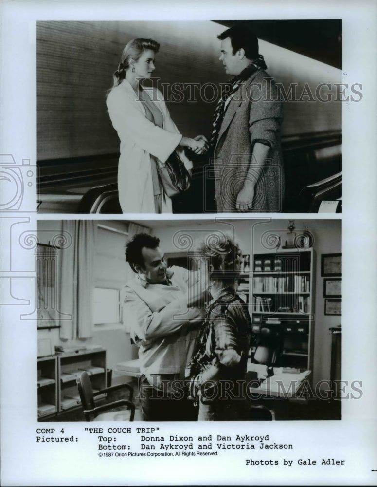 1987 Press Photo Donna Dixon, Dan Aykroyd Victoria Jackson in The Couch Trip - Historic Images