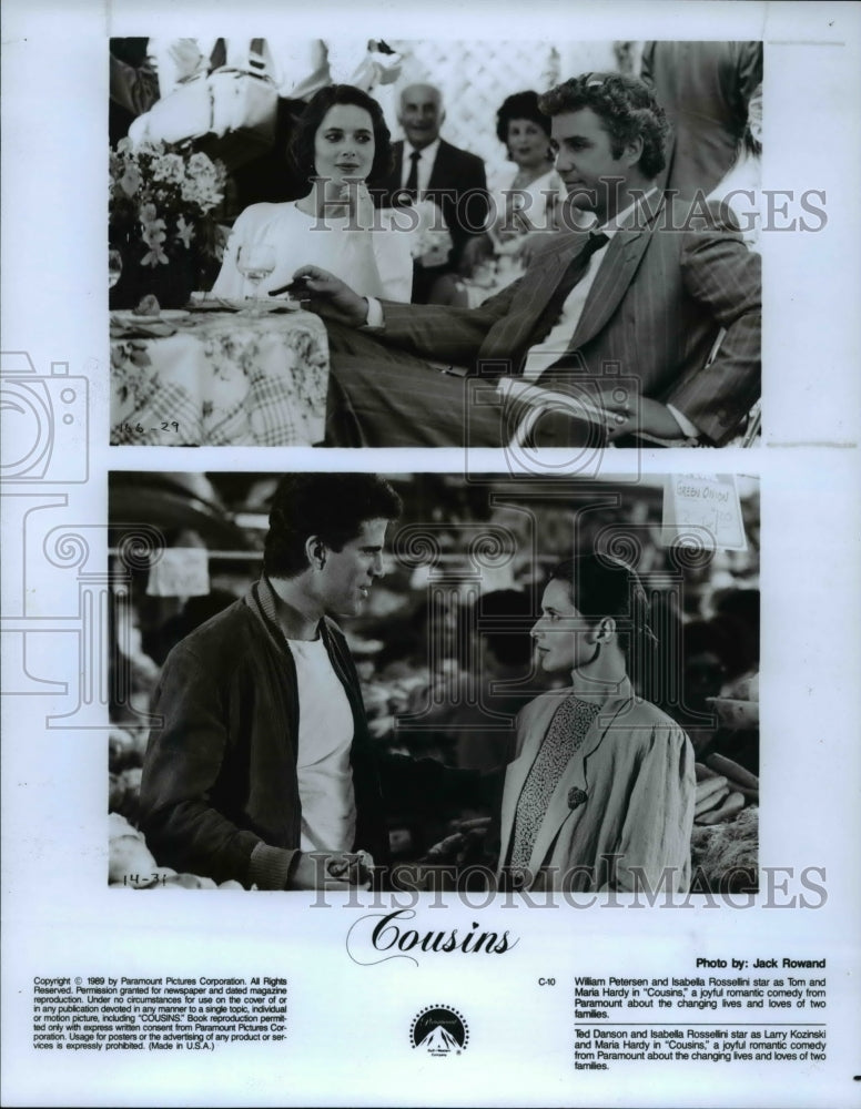 1989, William Petersen, Isabella Rossellini &amp; Ted Danson in Cousins - Historic Images