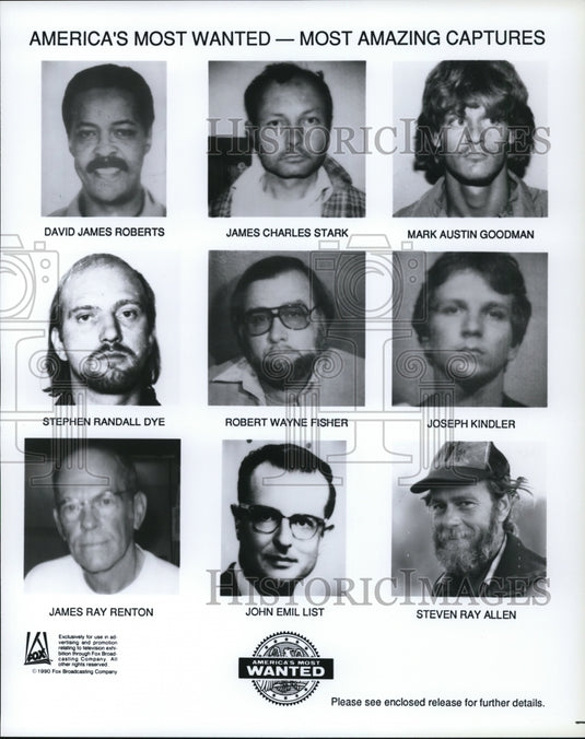 1990 Press Photo America's Most Wanted -- Most Amazing Captures - cvp60779 - Historic Images