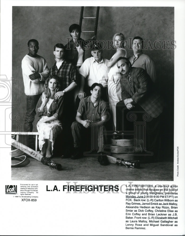 Press Photo Carlton Wilborn Jarrod Emick Alexandra Hedison&quot;L.A.Firefighters&quot; - Historic Images