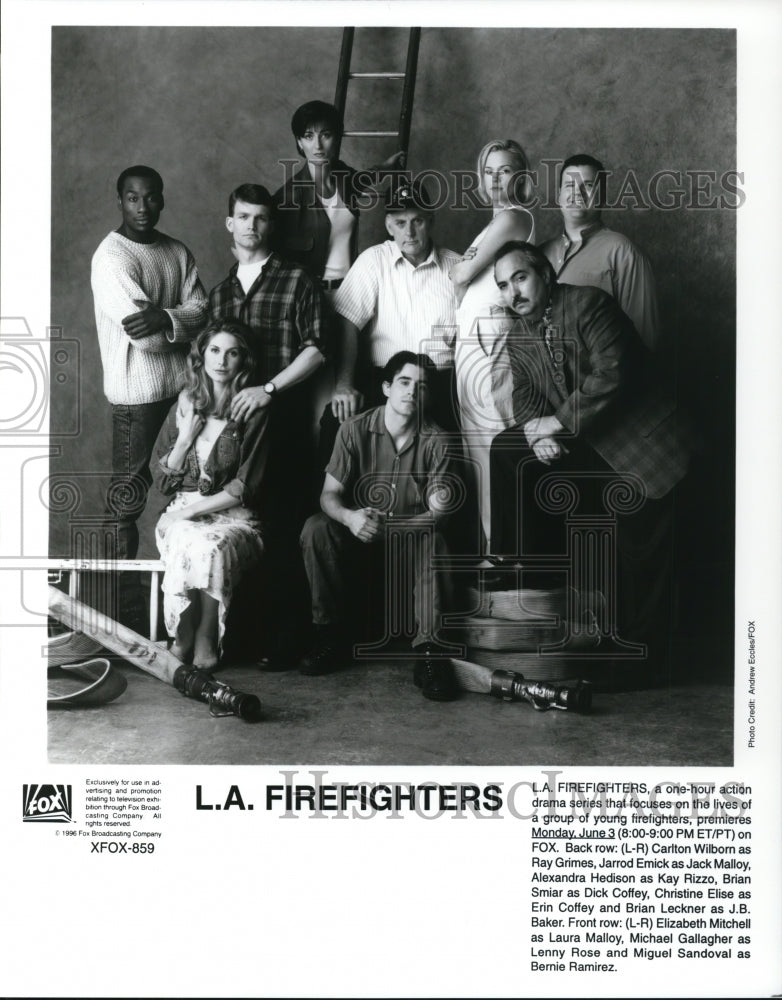 Press Photo Carlton Wilborn Jarrod Emick Alexandra Hedison"L.A.Firefighters" - Historic Images