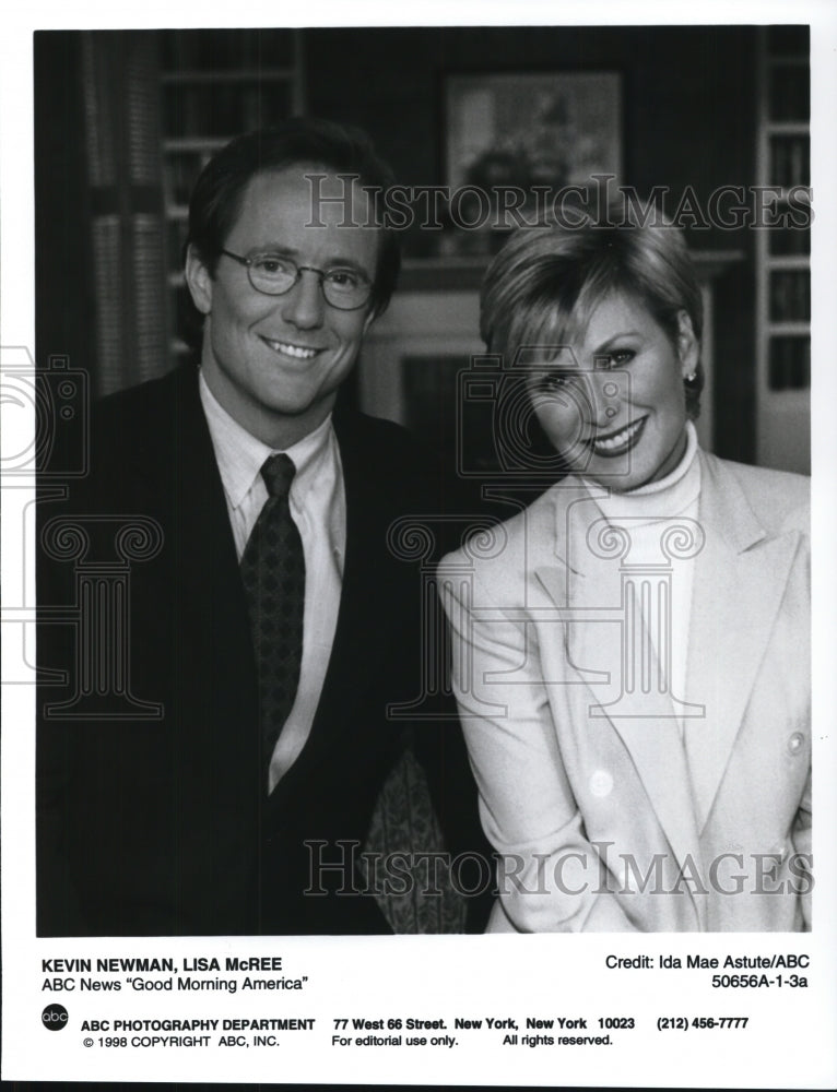 1998 Press Photo Kevin Newman &amp; Lisa McRee of Good Morning America - cvp60940 - Historic Images