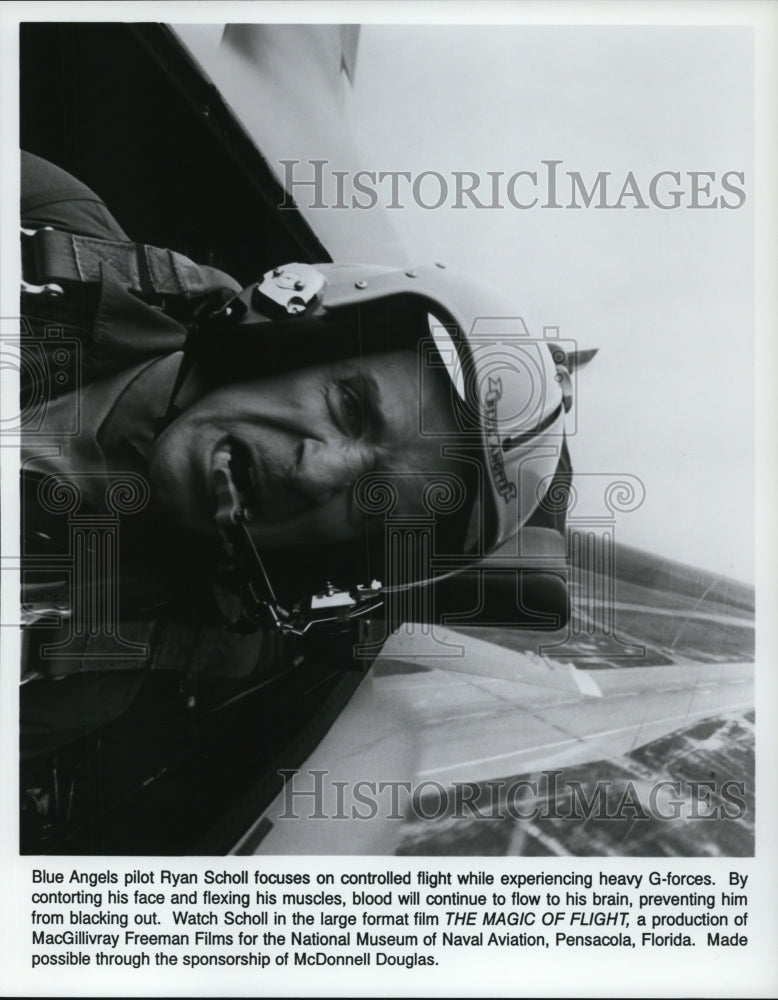 Press Photo Ryan Scholl as Blue Angels pilot in The Magic of Flight - cvp61411 - Historic Images