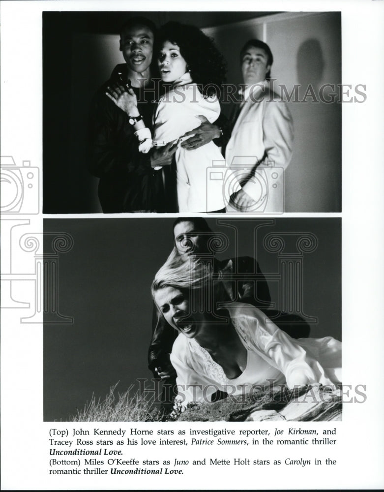 Press Photo John Kennedy Horne Tracey Ross Miles O&#39;Keeffe Unconditional Love - Historic Images