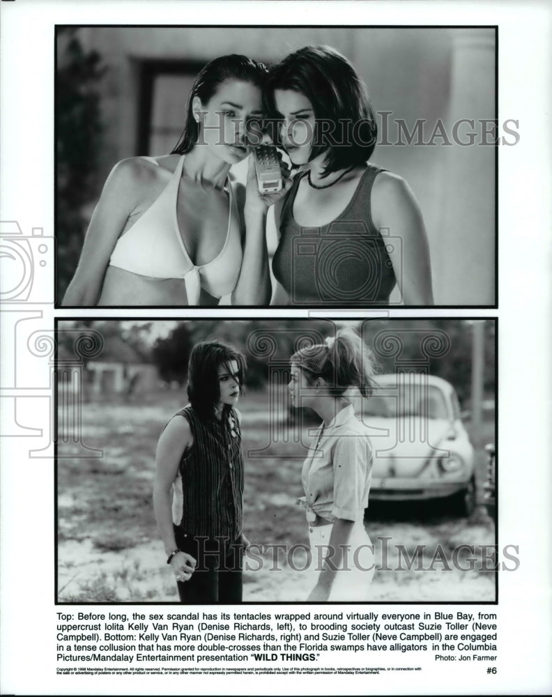 Press Photo Denise Richards and Neve Campbell n Wild things - cvp62037 - Historic Images