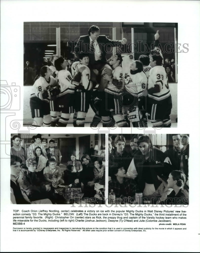 Press Photo Ty O&#39;Neal &amp; Colombe Jacobsen in The Mighty Ducks: D3 - cvp62127 - Historic Images