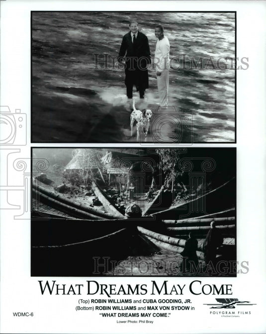 1998, Robin Williams & Cuba Gooding Jr in Whay Dreams May Come - Historic Images