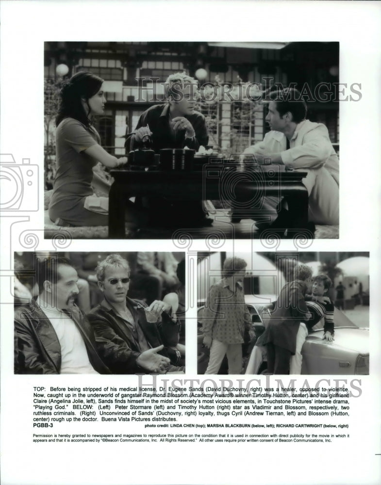 Press Photo David Duchovny Angelina Jolie and Timothy Hutton in Playing God - Historic Images