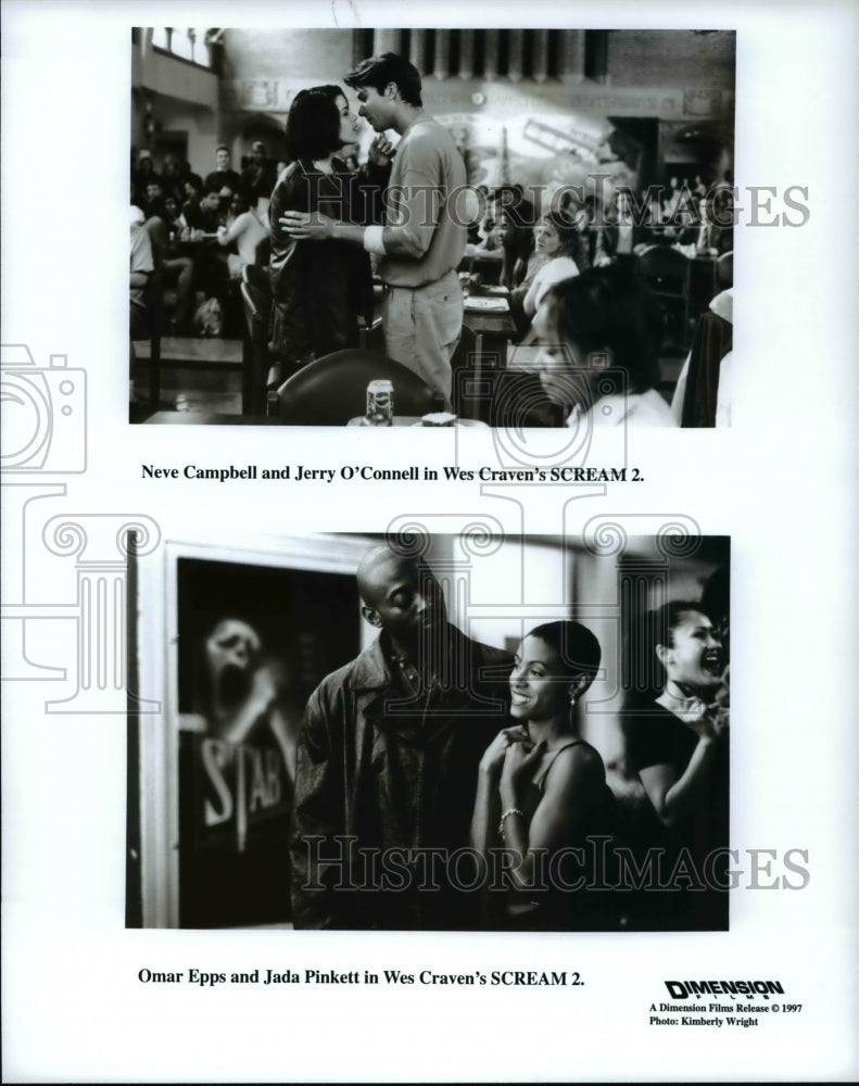 1997, Neve Campbell Jerry O'Connell Omar Epps Jada Pinkett Scream 2 - Historic Images
