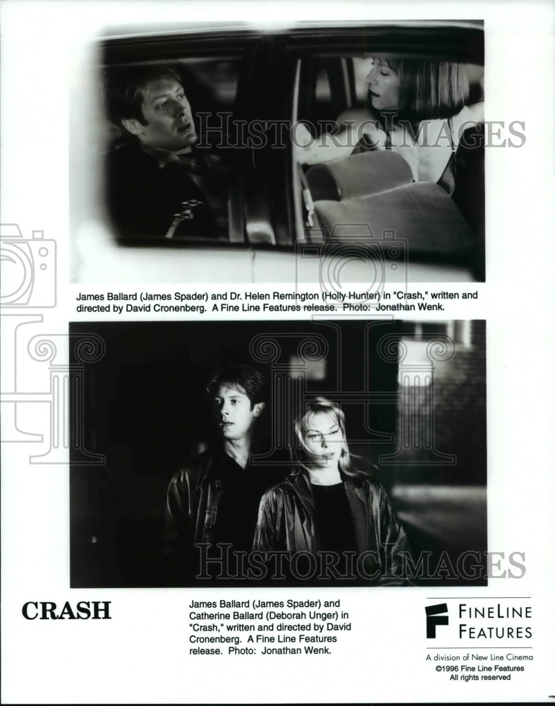 1996, James Spader Holly Hunter and Deborah Unger in Crash - Historic Images