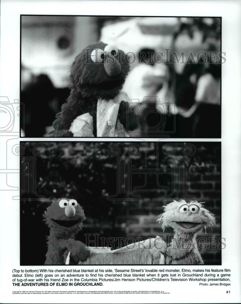 1998 Press Photo Scenes from The Adventures of Elmo in Grouchland - Historic Images