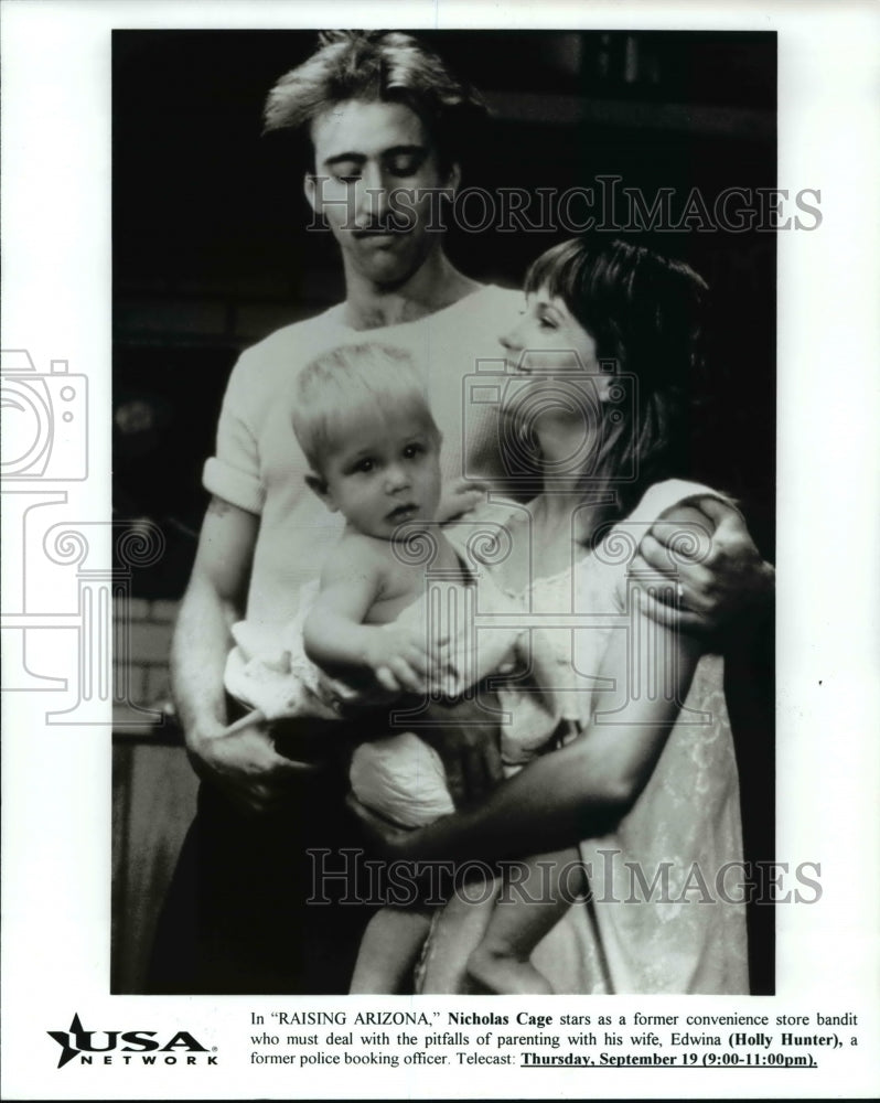 1997 Press Photo Nicolas Cage & Holly Hunter in Raising Arizona - cvp62963 - Historic Images