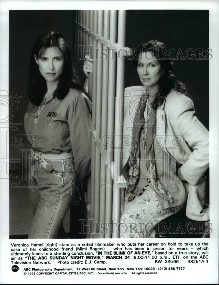1996 Press Photo Veronica Hamel and Mimi Rogers in In the Blink of an Eye - Historic Images