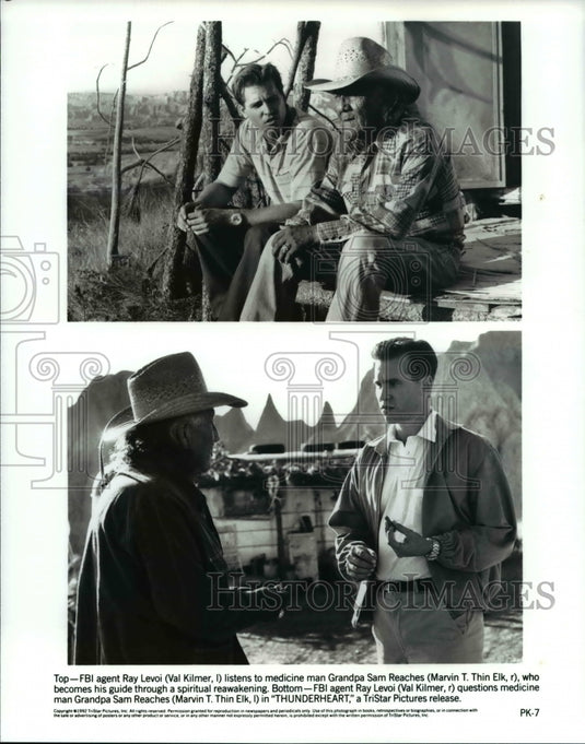 1993 Press Photo Val Kilmer, Marvin T. Thin Elk in Thunderheart - cvp63582- Historic Images