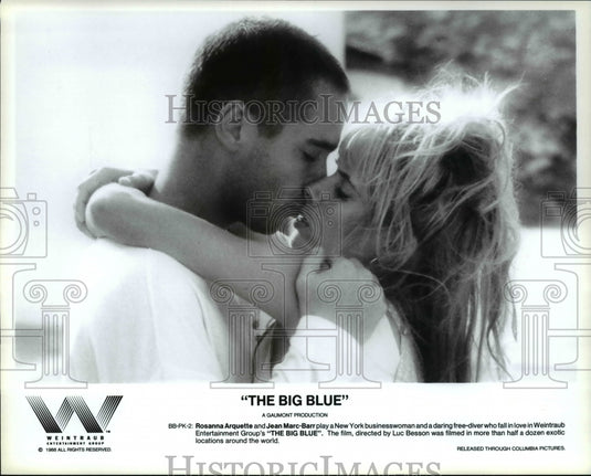 1989 Press Photo The Big Blue Rosanna Arquette Jean Marc Barr The Big Blue- Historic Images