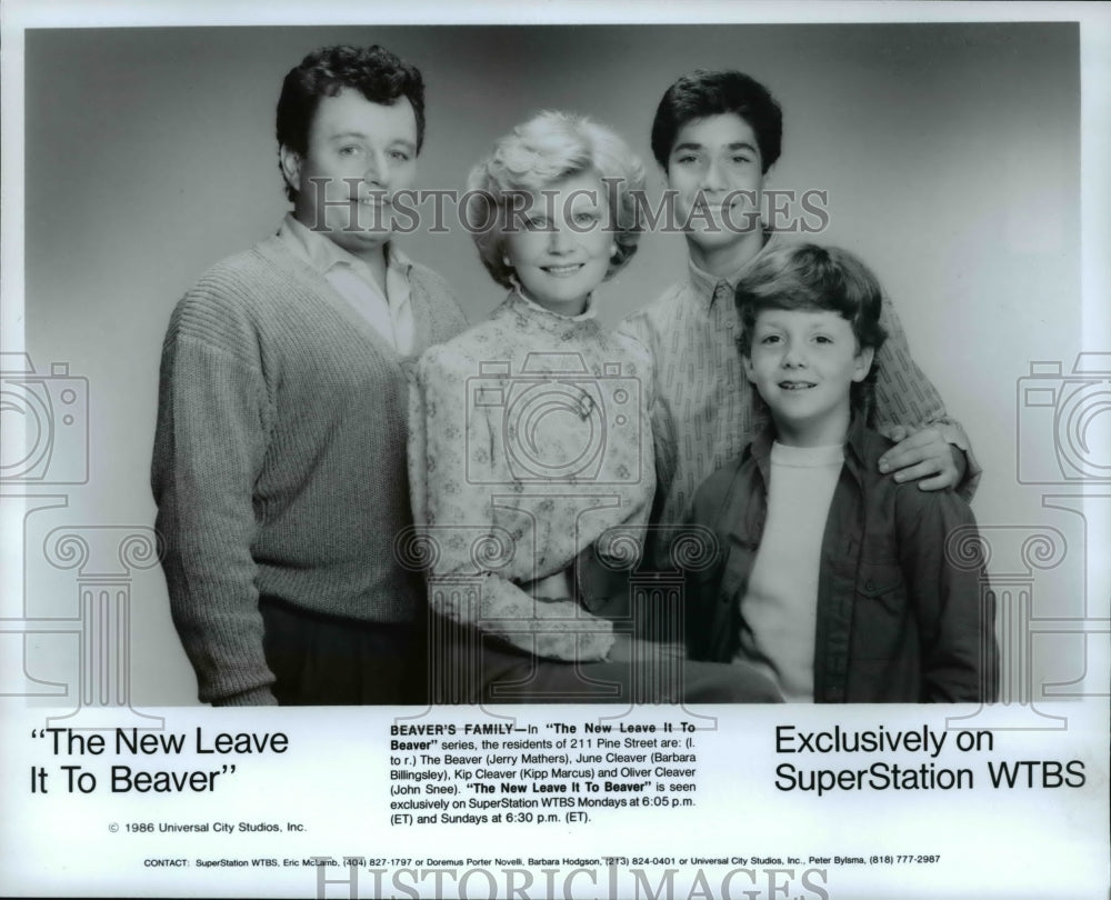 1986, Jerry Mathers Barbara Billingsley Kipp Marcus and John Snee - Historic Images