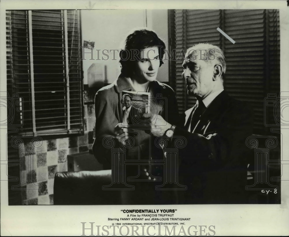1983 Press Photo Fanny Ardant & Jean-Louis Trintignant in Confidentially Yours - Historic Images