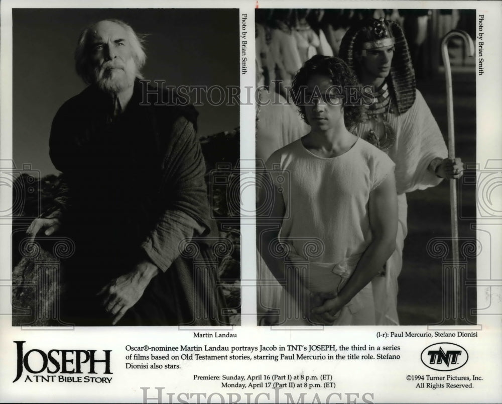 1995 Press Photo Martin Landau Paul Mercurio Stefano Dionisi Joseph Bible Story - Historic Images