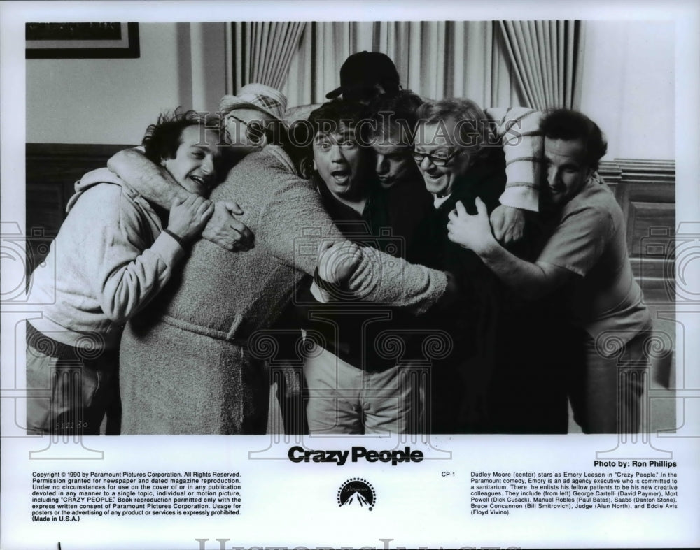 1991, Dudley Moore, Alan North &amp; Cast of Crazy People - cvp64582 - Historic Images