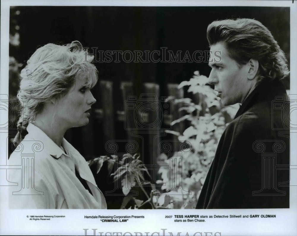 1990 Press Photo Tess Harper and Gary Oldman star in Criminal Law - cvp64595- Historic Images