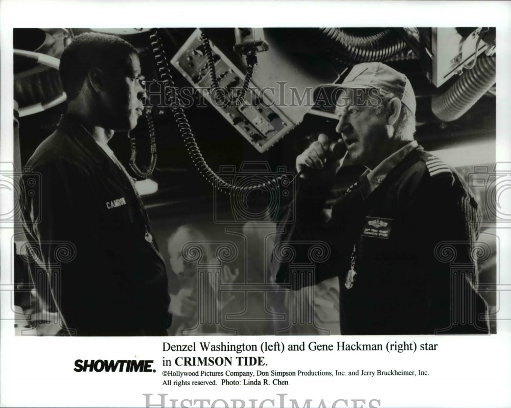 1996 Press Photo Denzel Washington and Gene Hackman star in Crimson Tide - Historic Images